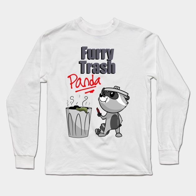 Furry Trash (Panda) Long Sleeve T-Shirt by LBRCloud